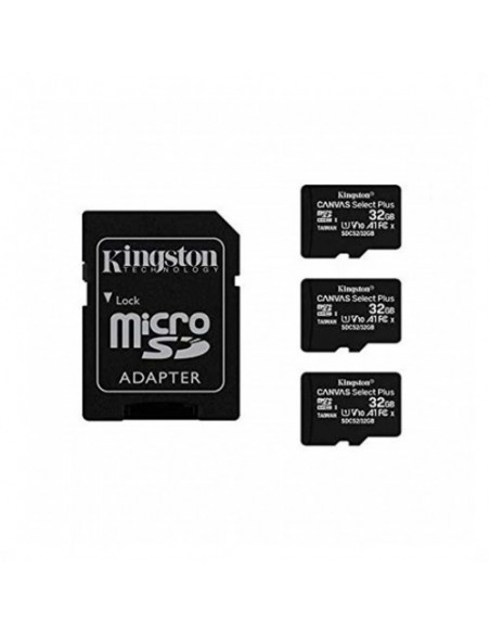 Micro SDHC 32 GB Kingston Canvas Pack de 3 Incluye Adaptador