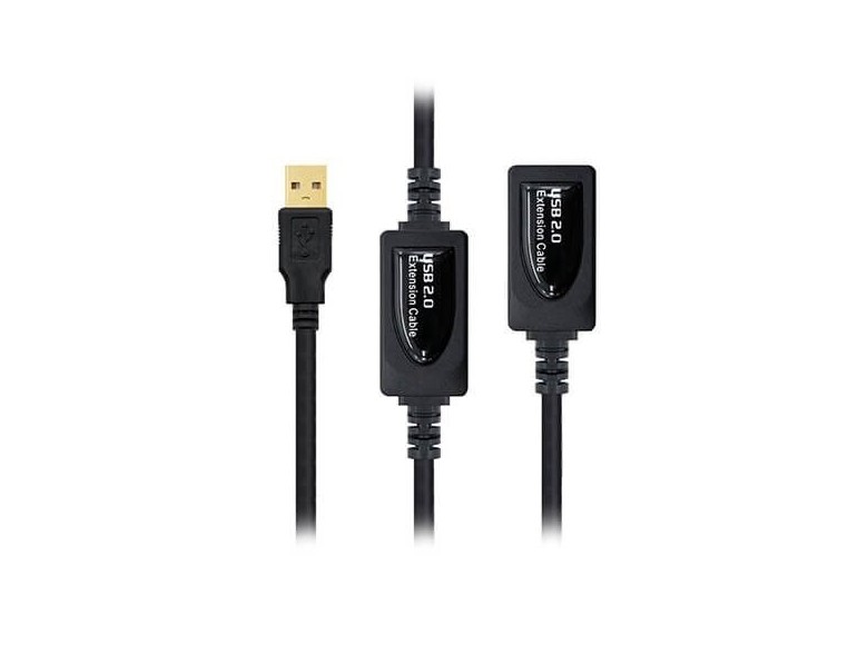 Cable USB 2.0 Macho A USB 2.0 Hembra Nanocable y Amplificador de Señal 10M
