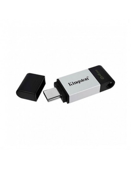 Memoria USB 64GB USB-C 3.2 Kingston DT80 Plata