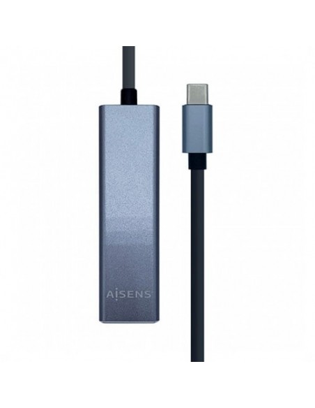 HUB 3 Puertos USB 3.2 + RJ-45 Aisens TYPE-C Gris