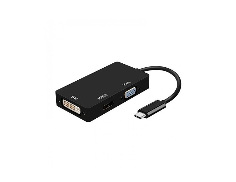 ADAPTADOR USB-C A DVI/HDMI/VGA AISENS NEGRO